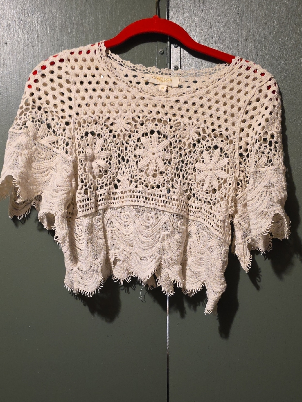 Rebellion Cream Crochet Lace Top